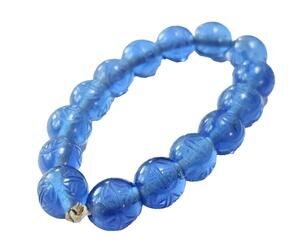 Chinese Glass Bead bracelet Antique Art Deco Hand Blown Glass Shou 壽